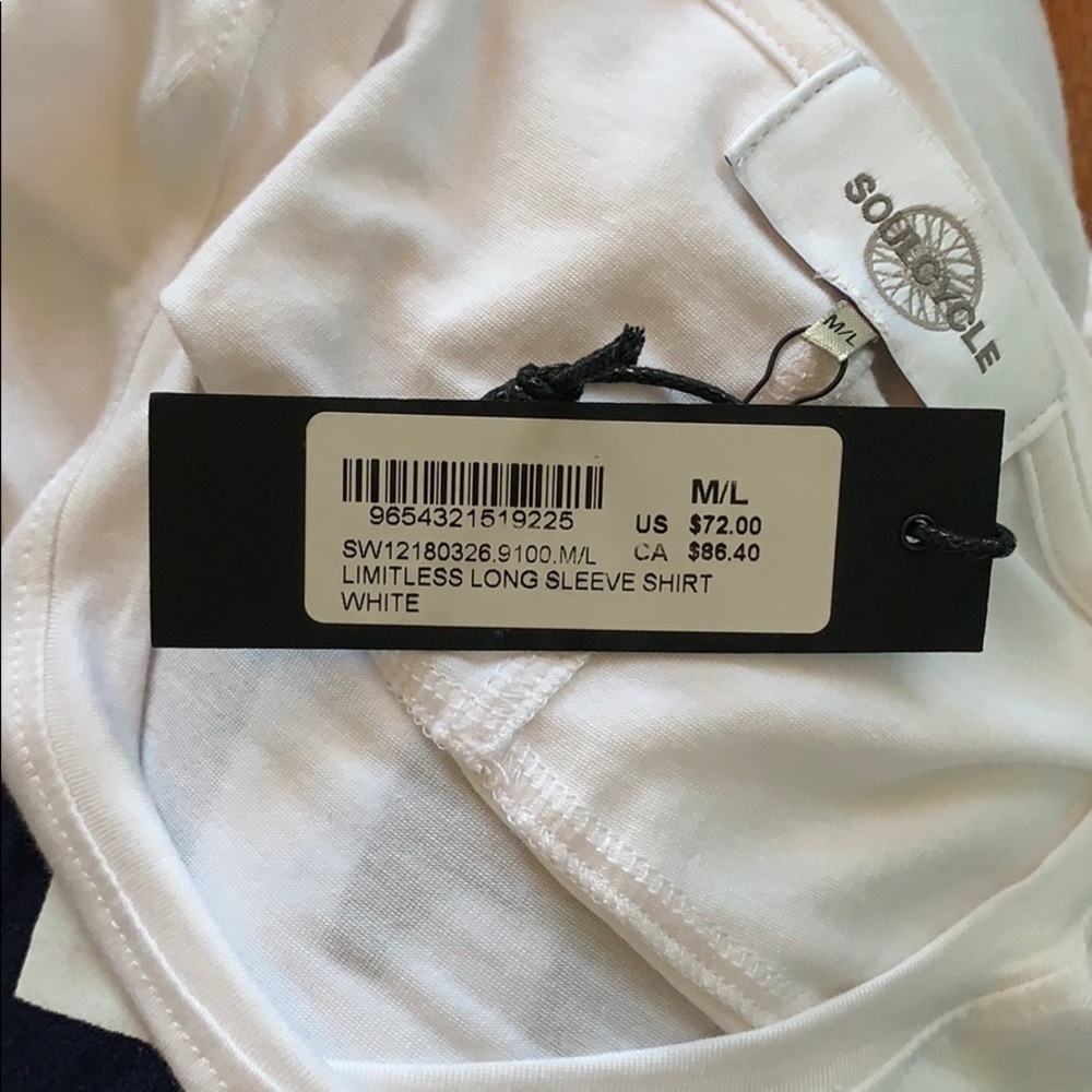 Soulcycle white long sleeve top *NEW WITH TAGS* - Picture 9 of 10